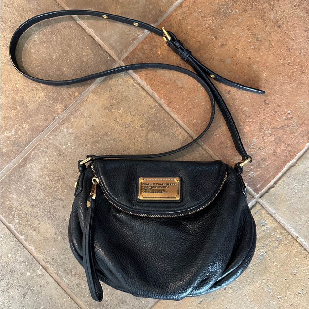 Marc by Marc Jacobs Natasha Black Leather Crossbody Bag